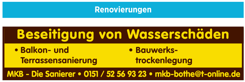 MKB - Die Sanierer - Beseitigung von Wasserschäden MKB - Die Sanierer - Beseitigung von Wasserschäden