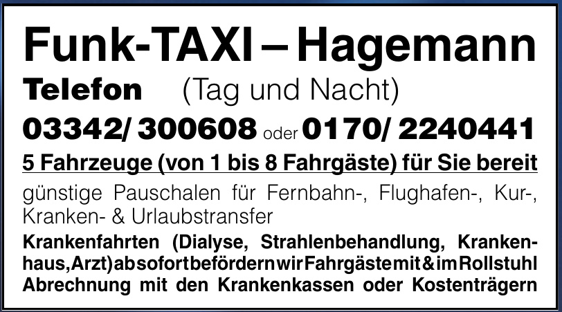 Funk-Taxi-Hagemann