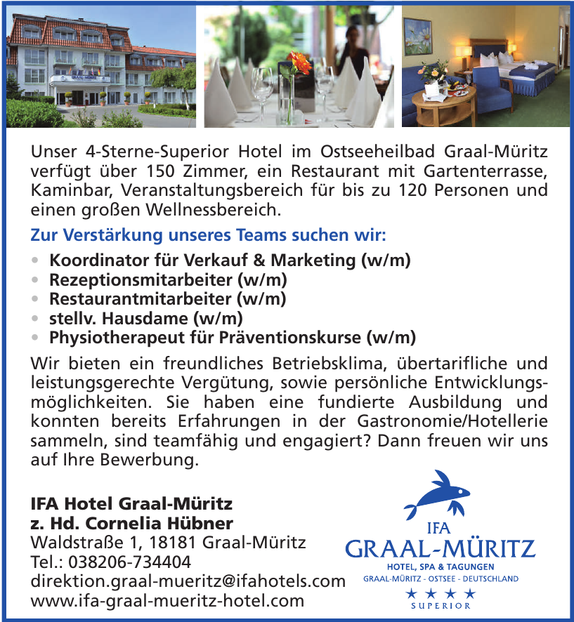 IFA Hotel Graal-Müritz z. Hd. Cornelia Hübner IFA Hotel Graal-Müritz z. Hd. Cornelia Hübner