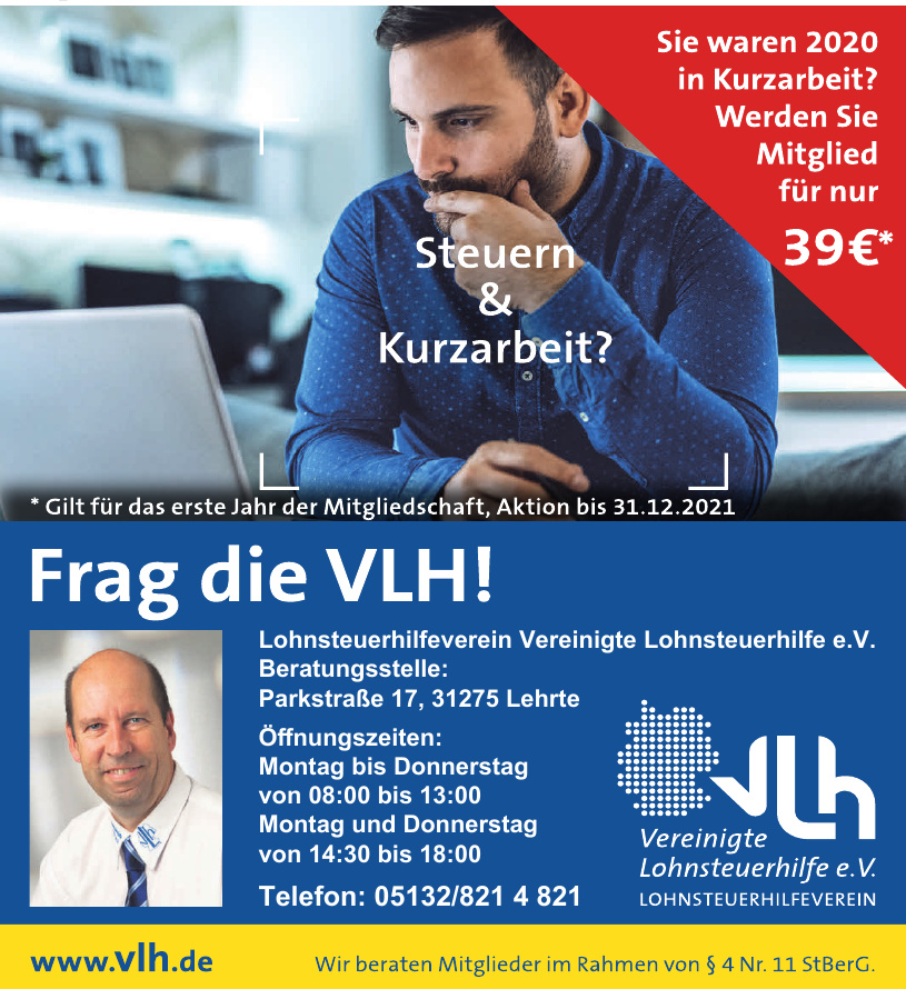 Lohnsteuerhilfeverein Vereinigte Lohnsteuerhilfe e.V. Lohnsteuerhilfeverein Vereinigte Lohnsteuerhilfe e.V.