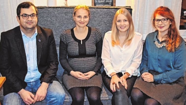 Der Vorstand 2019 (v.l.): Steffen Zink, Barbara Gutmann, Eva Kirchner und Bernadette Köth FOTOS: WIRTSCHAFTSJUNIOREN Der Vorstand 2019 (v.l.): Steffen Zink, Barbara Gutmann, Eva Kirchner und Bernadette Köth FOTOS: WIRTSCHAFTSJUNIOREN