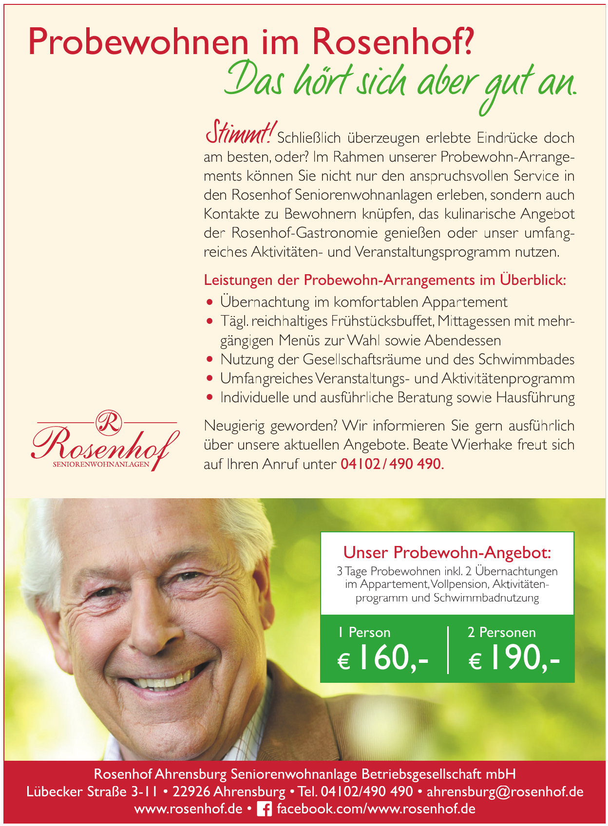 Rosenhof Ahrensburg Seniorenwohnanlage Betriebsgesellschaft mbH Rosenhof Ahrensburg Seniorenwohnanlage Betriebsgesellschaft mbH