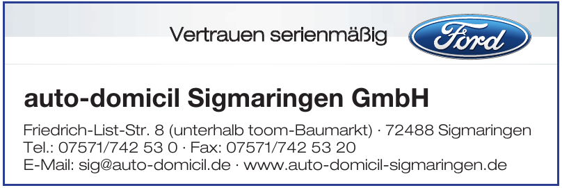 auto-domicil Sigmaringen GmbH auto-domicil Sigmaringen GmbH