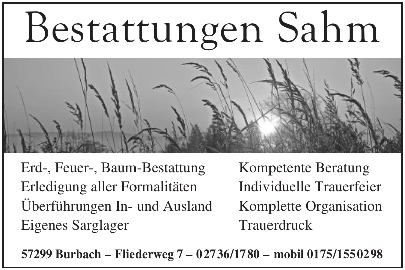 Bestattungen Sahm Bestattungen Sahm