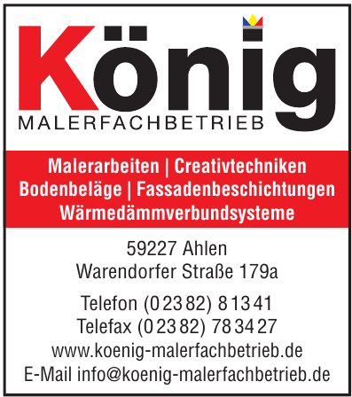 König Malerfachbetrieb GmbH & Co. KG König Malerfachbetrieb GmbH & Co. KG