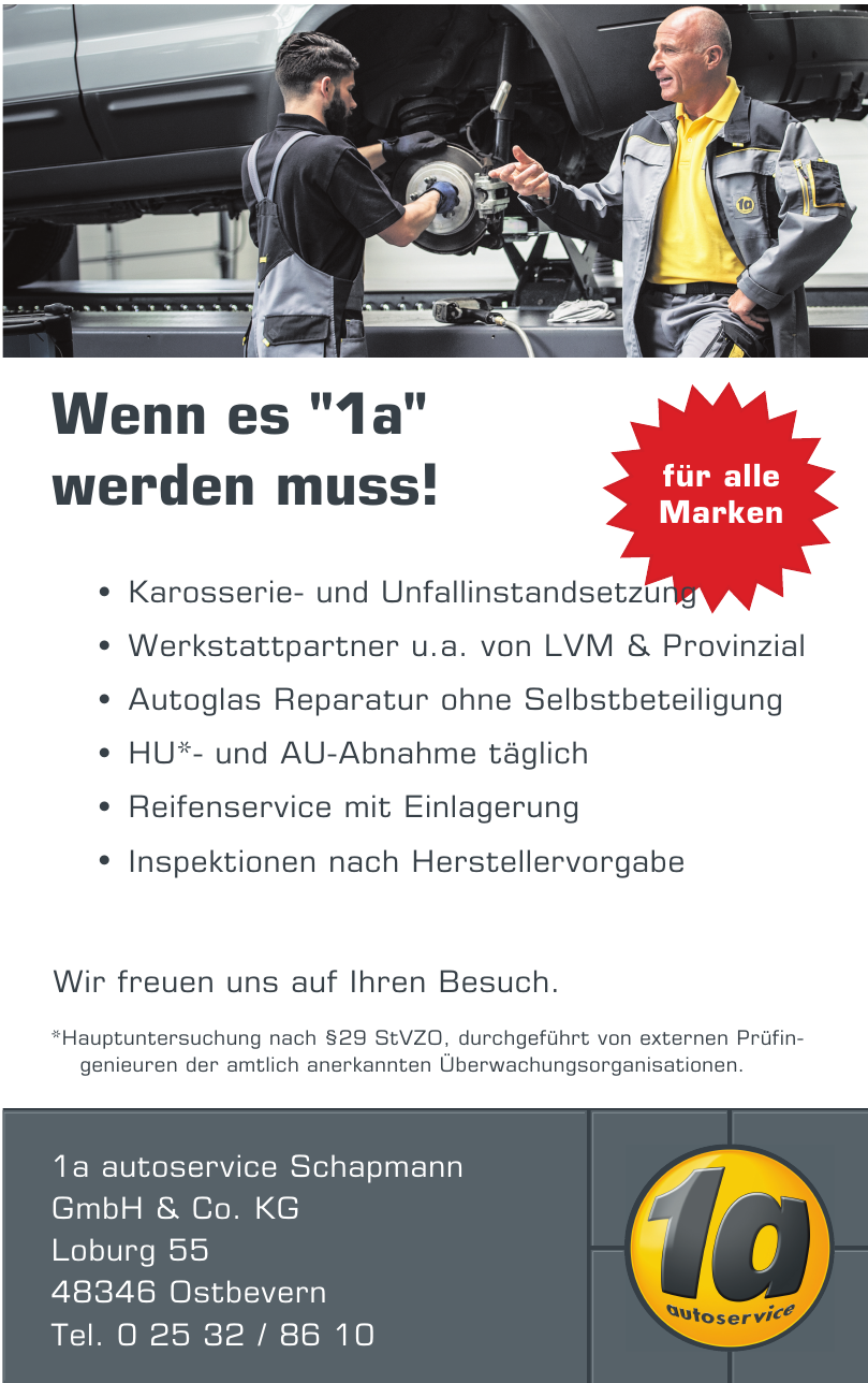1a autoservice Schapmann GmbH & Co. KG 1a autoservice Schapmann GmbH & Co. KG