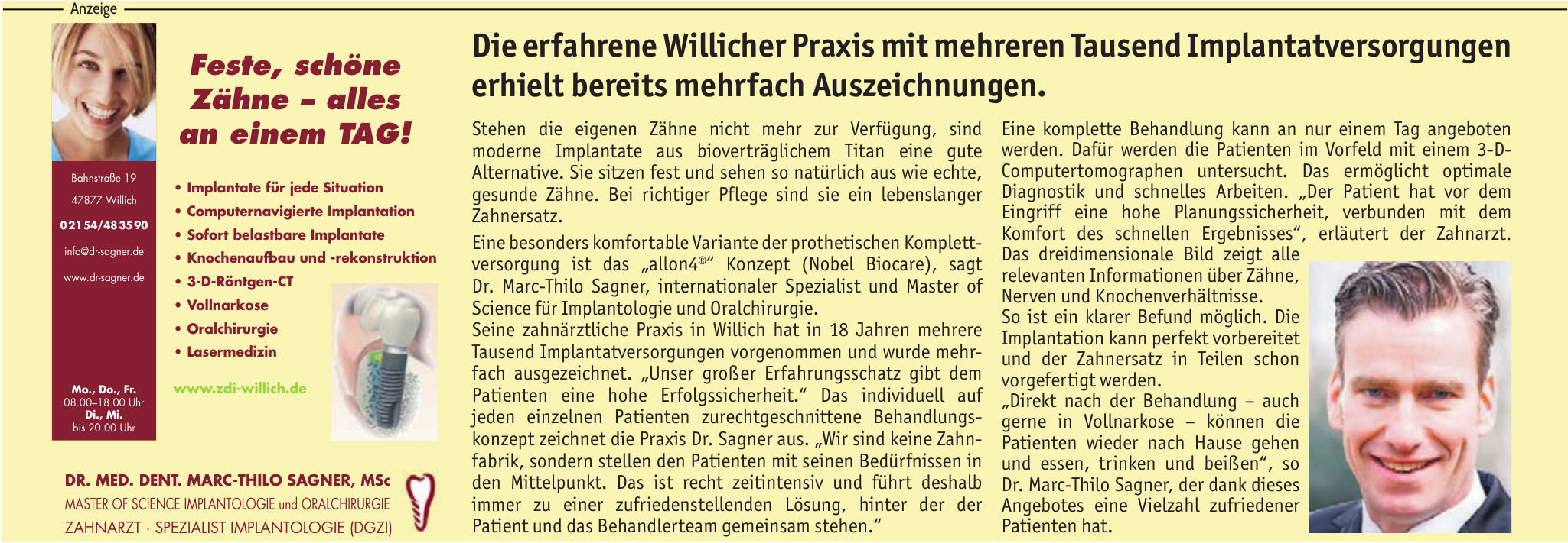 Dr. med. dent. Marc-Thilo Sagner, MSc Dr. med. dent. Marc-Thilo Sagner, MSc