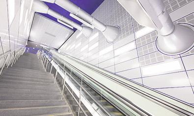 Spacig: die Treppenaufgänge in der unterirdischen Station Spacig: die Treppenaufgänge in der unterirdischen Station