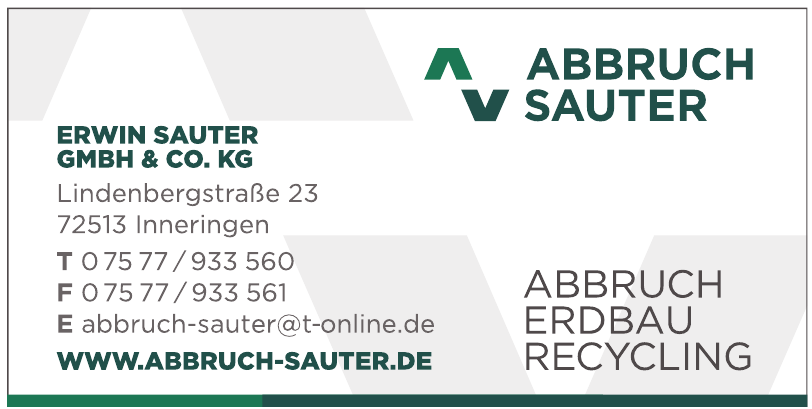Abbruch Erwin Sauter Gmbh & Co. KG Abbruch Erwin Sauter Gmbh & Co. KG