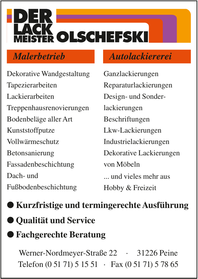 Der Lackmeister Olschefski Der Lackmeister Olschefski