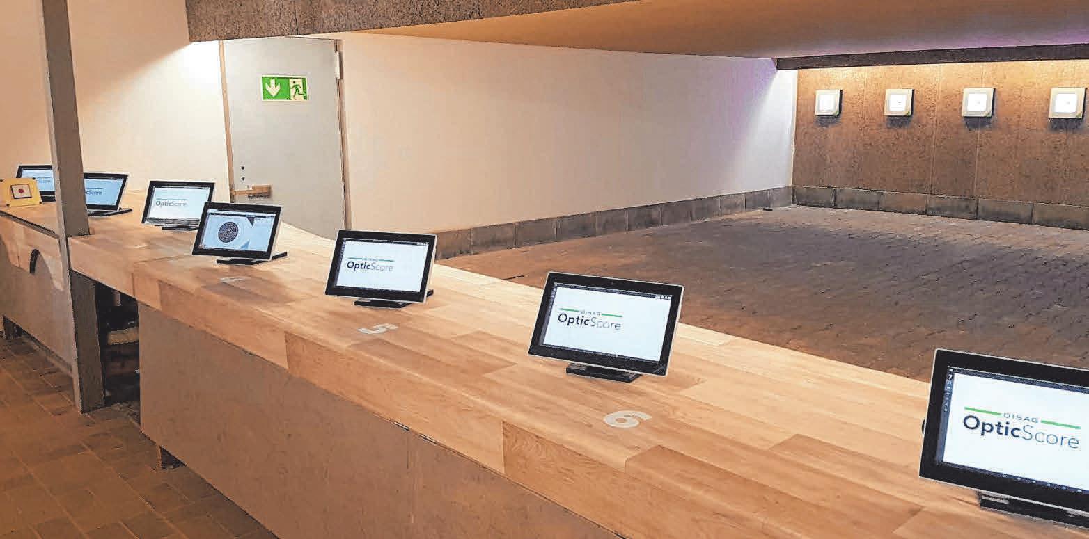 Die neue elektronische Schießanlage im Schützenhaus. Fotos: Schützenriege Grünkraut Die neue elektronische Schießanlage im Schützenhaus. Fotos: Schützenriege Grünkraut