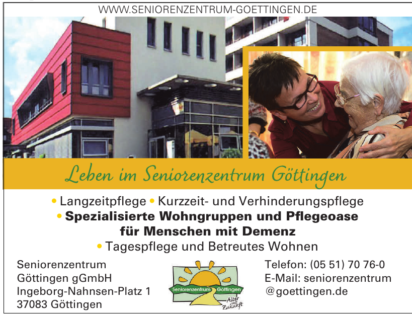 Seniorenzentrum Göttingen gGmbH Seniorenzentrum Göttingen gGmbH