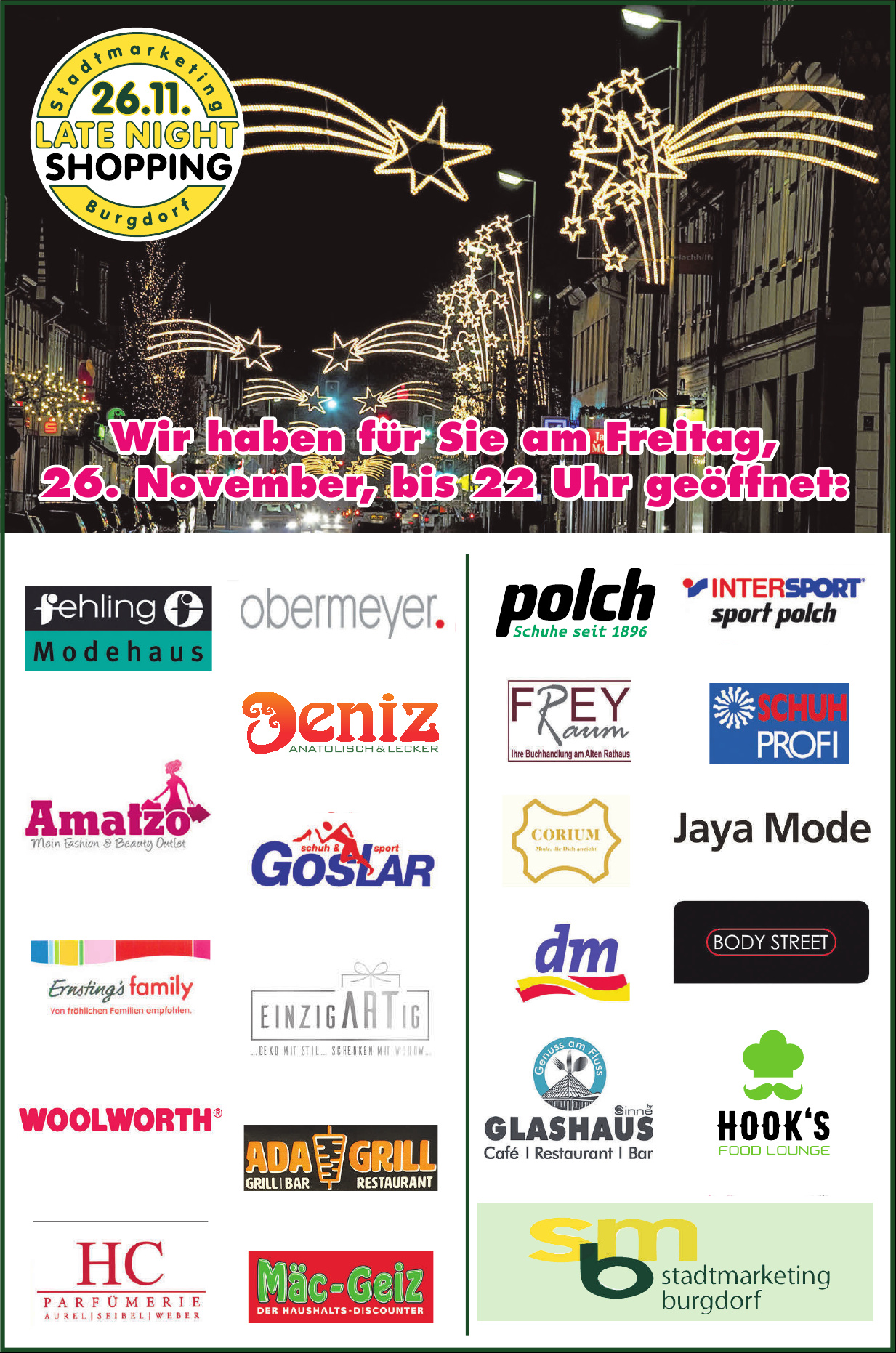 26.11. Late Night Shopping 26.11. Late Night Shopping
