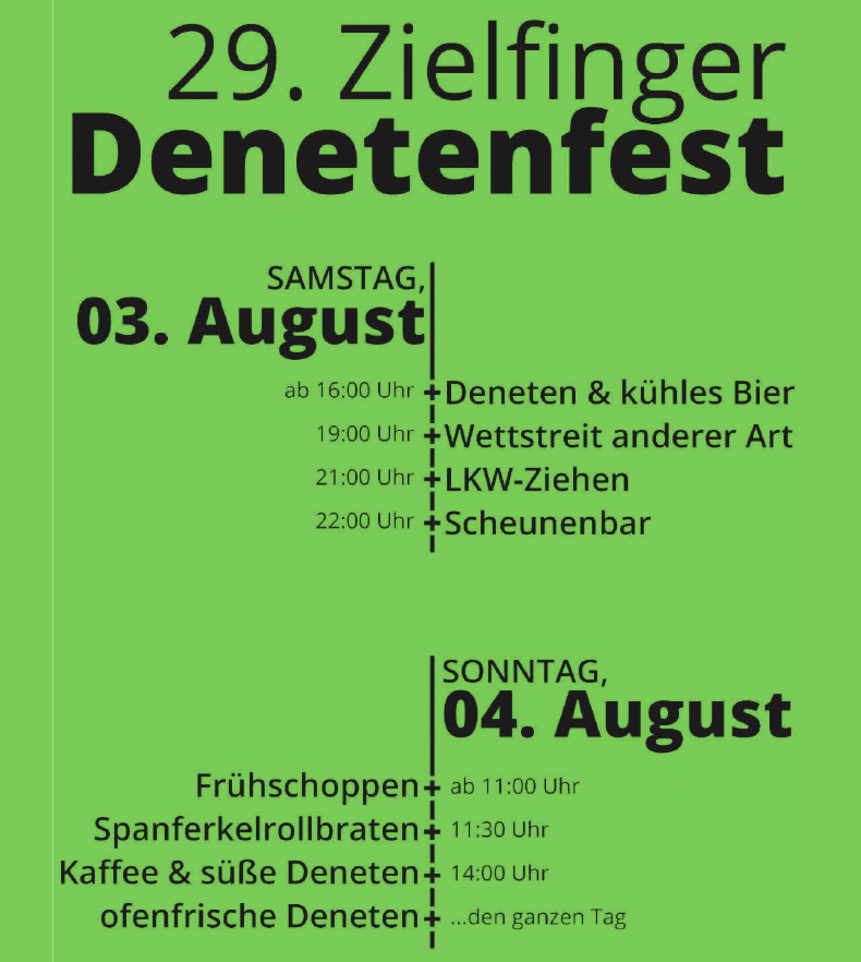 29. Zielfinger Denetenfest 29. Zielfinger Denetenfest