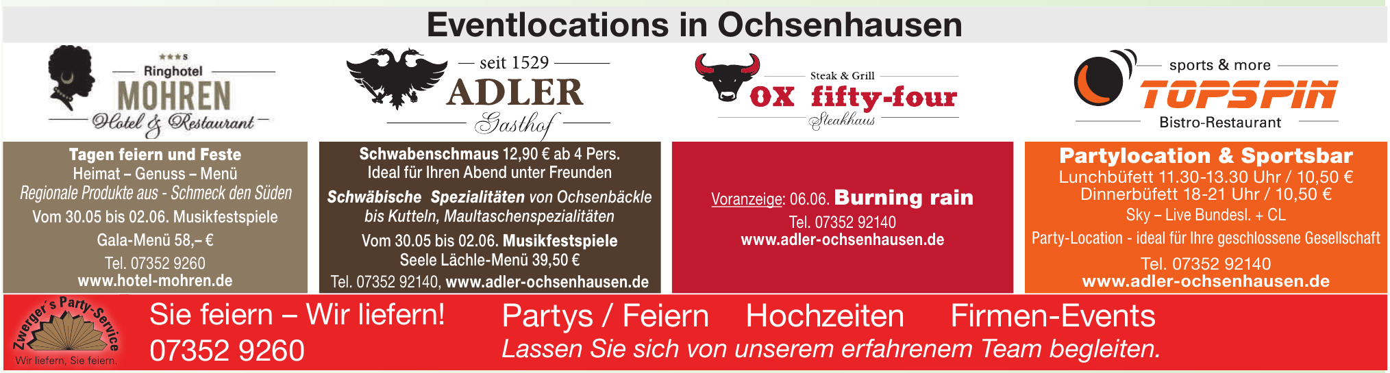 Eventlocations in Ochsenhausen Eventlocations in Ochsenhausen