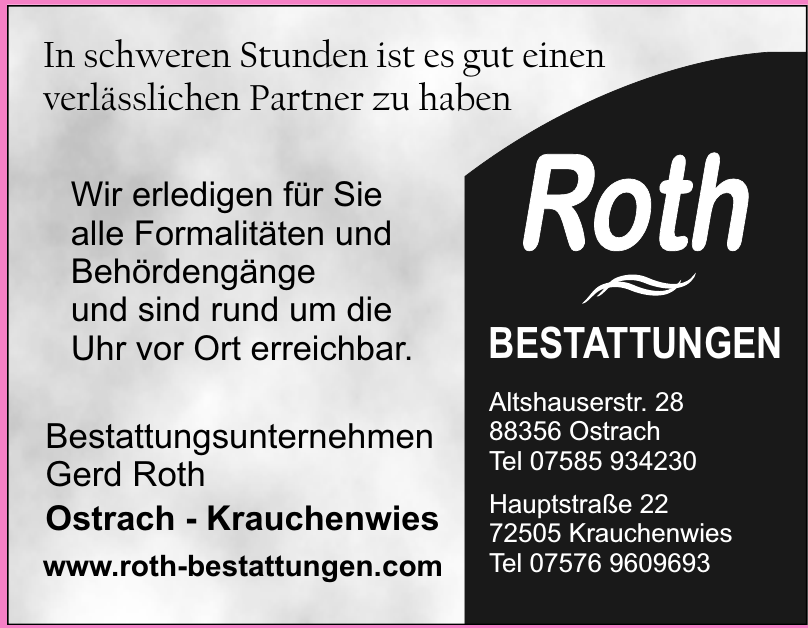 Roth Bestattungen Roth Bestattungen