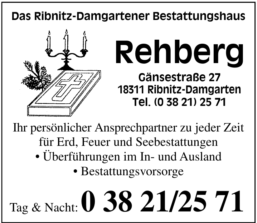 Ribnitz-Damgartener Bestattungshaus Rehberg