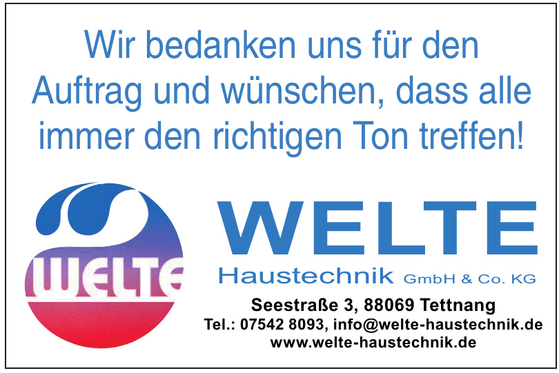Welte Haustechnik GmbH & Co. KG Welte Haustechnik GmbH & Co. KG