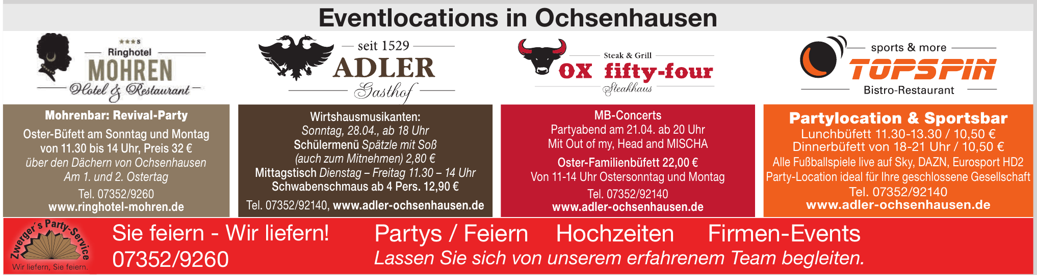 Eventlocations in Ochsenhausen Eventlocations in Ochsenhausen