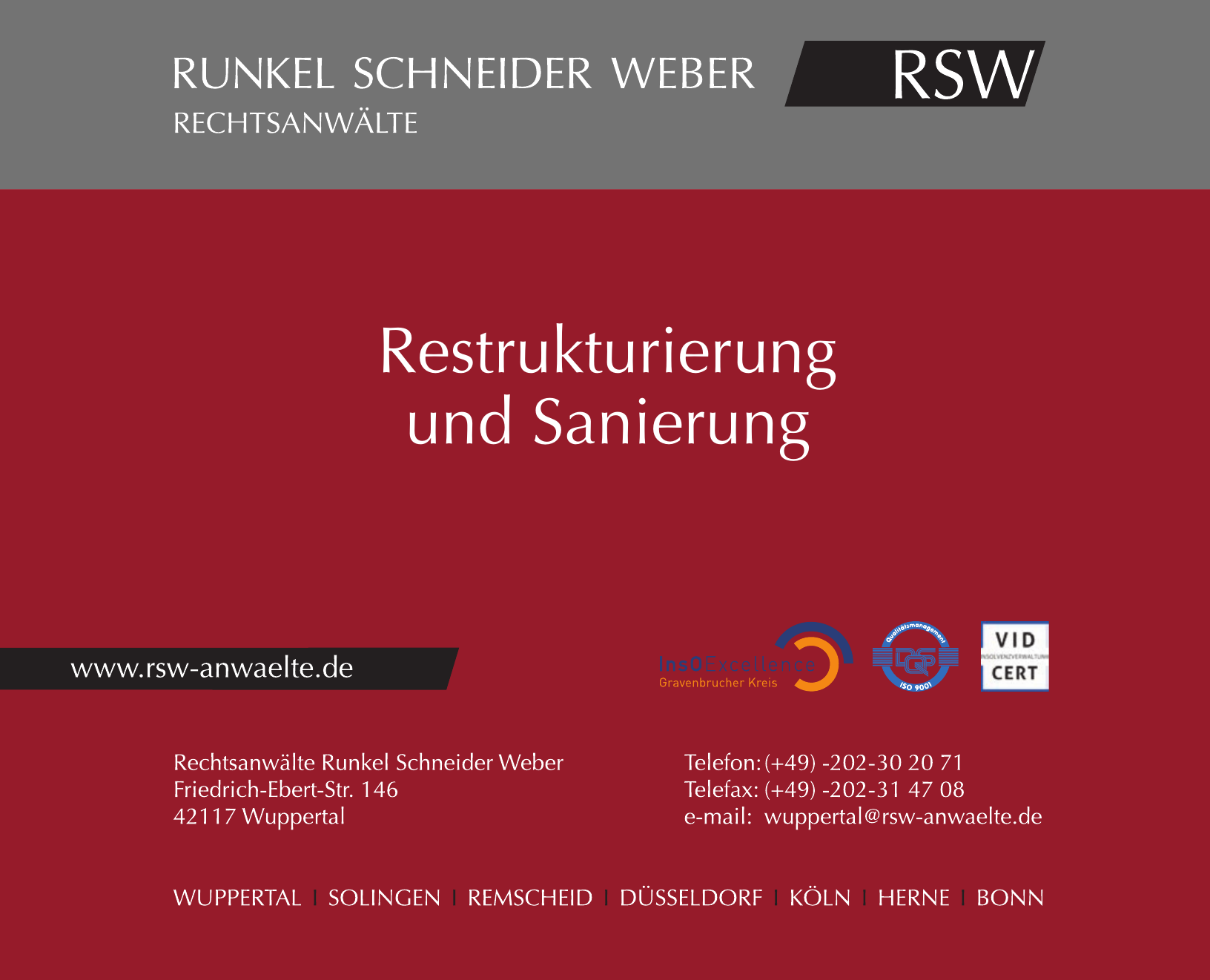 Rechtsanwälte Runkel Schneider Weber Rechtsanwälte Runkel Schneider Weber