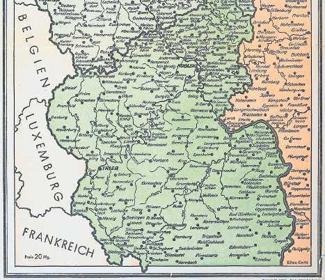 Grün eingefärbt zeigt diese Karte von 1945 die französische Besatzungszone. Das aus diesen Regionen entstandene Rheinland-Pfalz liegt heute im Herzen Europas. FOTO: PICTURE-ALLIANCE / AKG-IMAGES