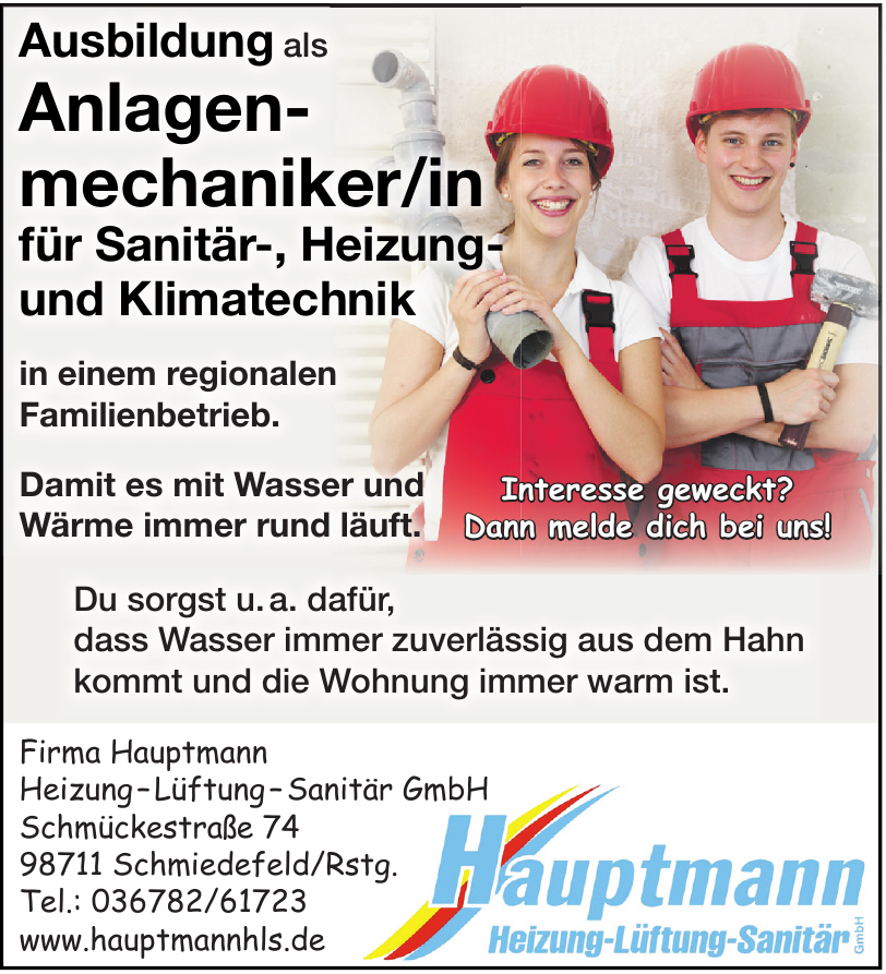 Firma Hauptmann Heizung – Lüftung – Sanitär GmbH Firma Hauptmann Heizung – Lüftung – Sanitär GmbH
