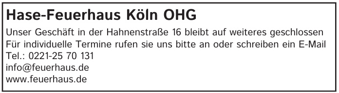 Hase-Feuerhaus Köln OHG Hase-Feuerhaus Köln OHG