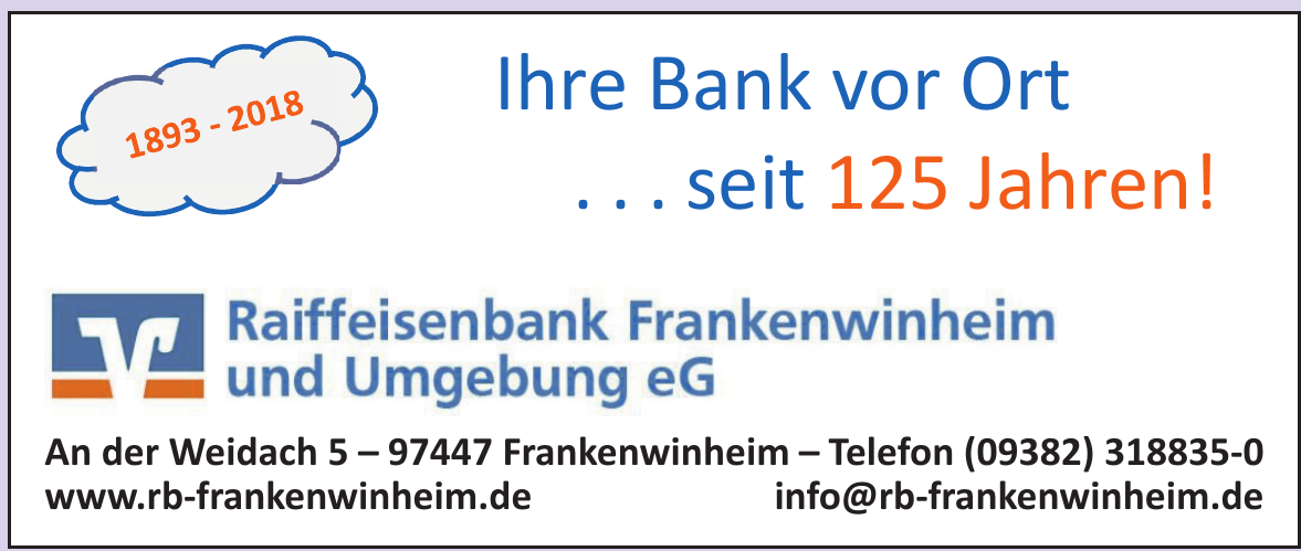 Raiffeisenbank Frankenwinheim und Umgebung e G Raiffeisenbank Frankenwinheim und Umgebung e G