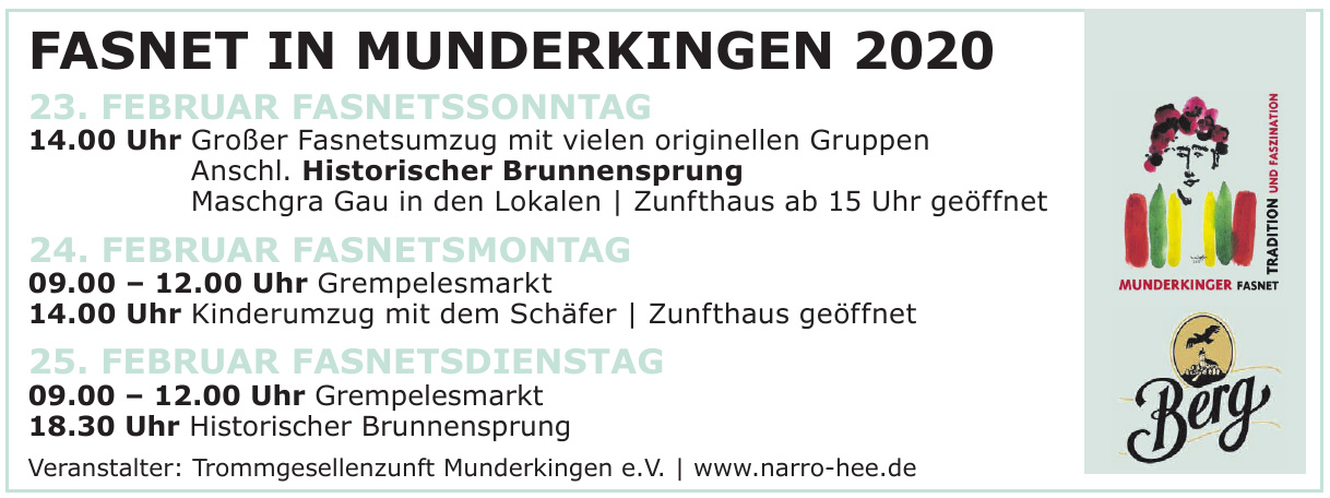 Fasnet in Munderkingen 2020 Fasnet in Munderkingen 2020