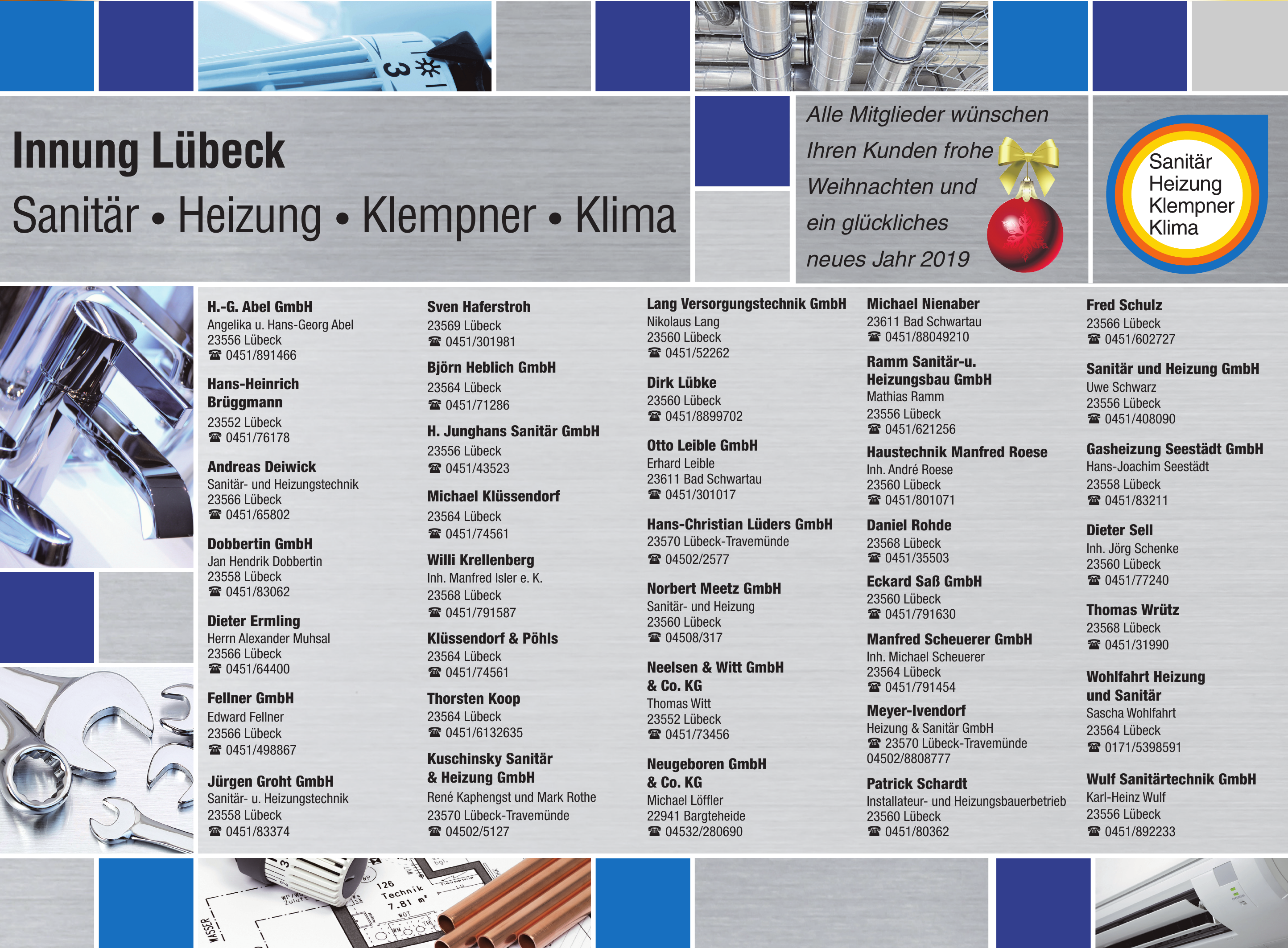 Innung Lübeck, Sanitär - Heizung - Klempner - Klima Innung Lübeck, Sanitär - Heizung - Klempner - Klima