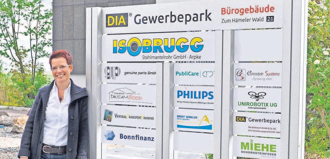 Geschäftsführerin Anne Bönisch konzentriert sich auf die Modernisierung des Gewerbeparks. Geschäftsführerin Anne Bönisch konzentriert sich auf die Modernisierung des Gewerbeparks.