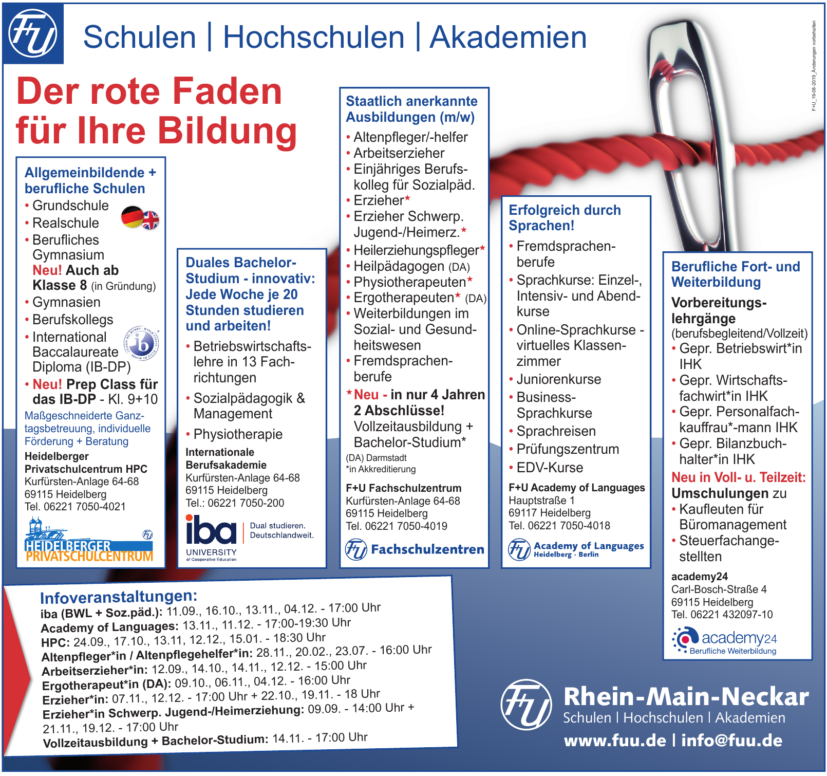 Rhein-Main-Neckar Schulen, Hochschulen, Akademien Rhein-Main-Neckar Schulen, Hochschulen, Akademien