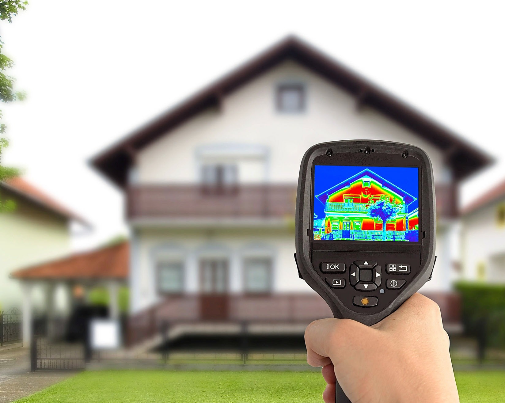Mit einer Infrarotkamera wird deutlich, welche energetischen Schwachstellen ein Haus hat. Foto: ENA Mit einer Infrarotkamera wird deutlich, welche energetischen Schwachstellen ein Haus hat. Foto: ENA