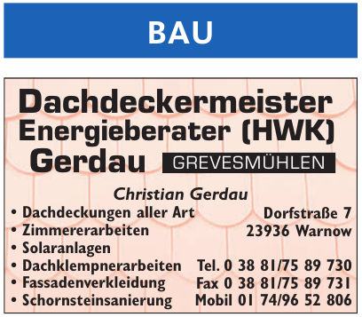 Dachdeckermeister Energieberater (HWK) Gerdau Dachdeckermeister Energieberater (HWK) Gerdau