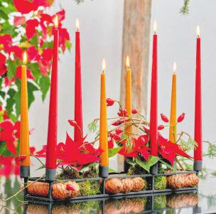 Stimmungsvoller Blickfang mit Kerzenlicht: Nur wenige Handgriffe und aus einem einfachen Kerzenhalter wird eine umwerfende Adventsdekoration
