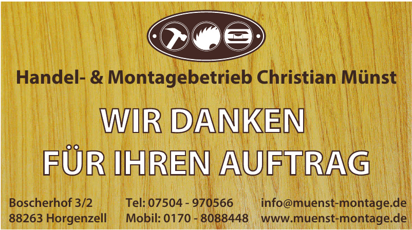 Christian Münst Handel- und Montagebetrieb Christian Münst Handel- und Montagebetrieb
