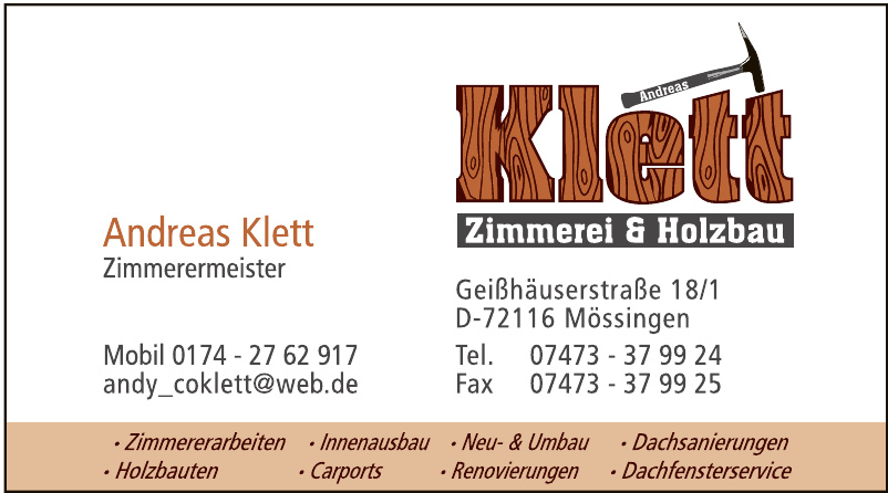 Andreas Klett - Zimmerei & Holzbau
