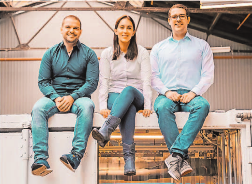 Die Gründer der SEAWATER Cube GmbH: Christian Steinbach, Carolin Ackermann und Kai Wagner (von links). Foto: SEAWATER Cubes Die Gründer der SEAWATER Cube GmbH: Christian Steinbach, Carolin Ackermann und Kai Wagner (von links). Foto: SEAWATER Cubes