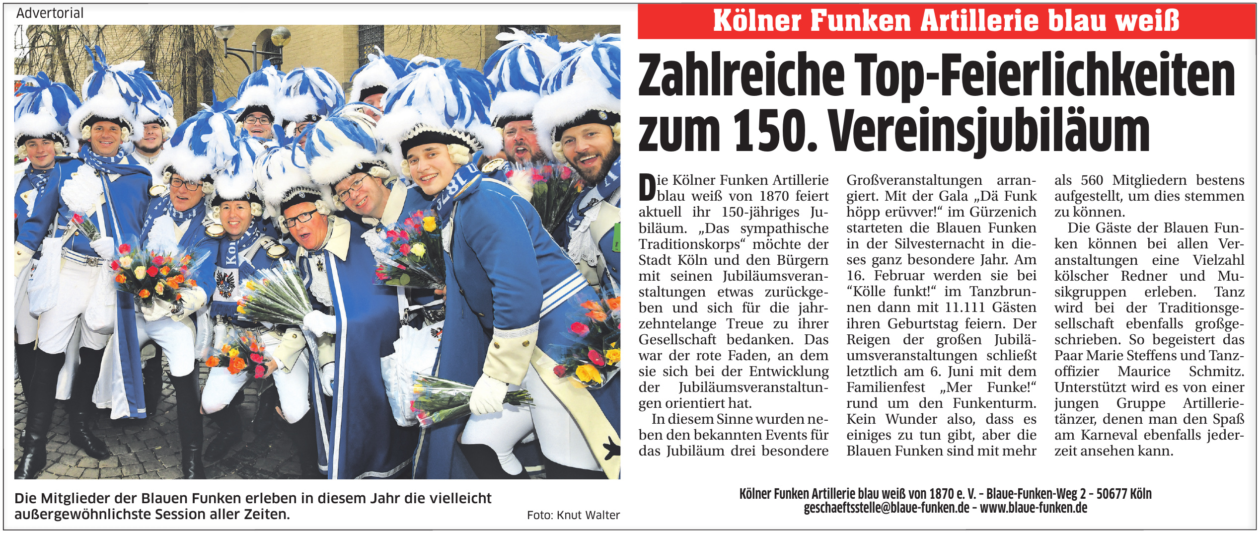 Kölner Funken Artillerie blau-weiß von 1870 e. V. Kölner Funken Artillerie blau-weiß von 1870 e. V.