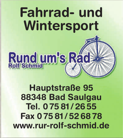 Rolf Schmid - Rund um´s Rad Rolf Schmid - Rund um´s Rad
