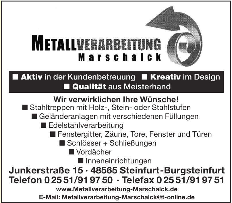 Metallverarbeitung Marschalck Metallverarbeitung Marschalck