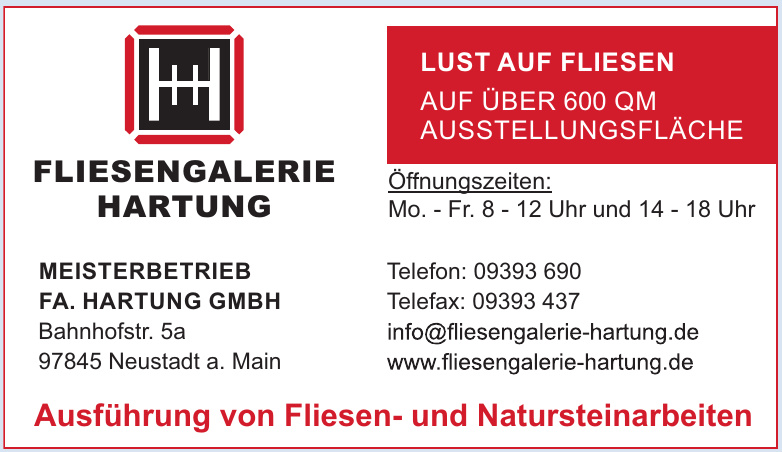 Fliesengalerie Hartung - Meisterbetrieb Fa. Hartung GmbH Fliesengalerie Hartung - Meisterbetrieb Fa. Hartung GmbH