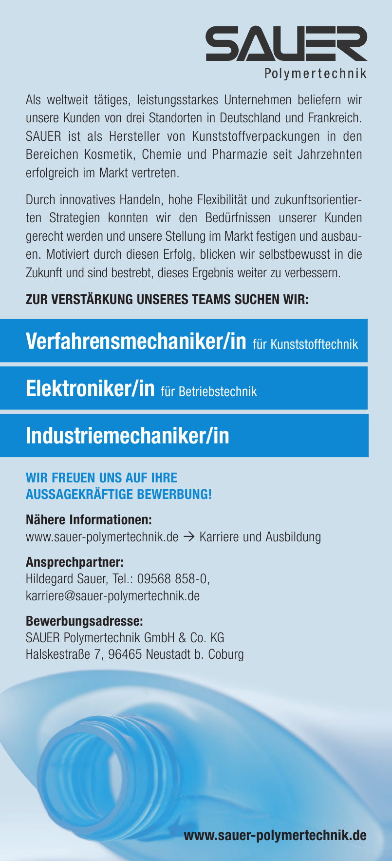 SAUER Polymertechnik GmbH & Co. KG SAUER Polymertechnik GmbH & Co. KG
