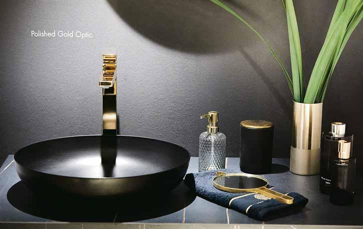 Highlight: Gold bringt Luxus ins Bad und mit Schwarz bestens zur Geltung. Fotos (2): Vereinigung Deutsche Sanitärwirtschaft (VDS) Highlight: Gold bringt Luxus ins Bad und mit Schwarz bestens zur Geltung. Fotos (2): Vereinigung Deutsche Sanitärwirtschaft (VDS)
