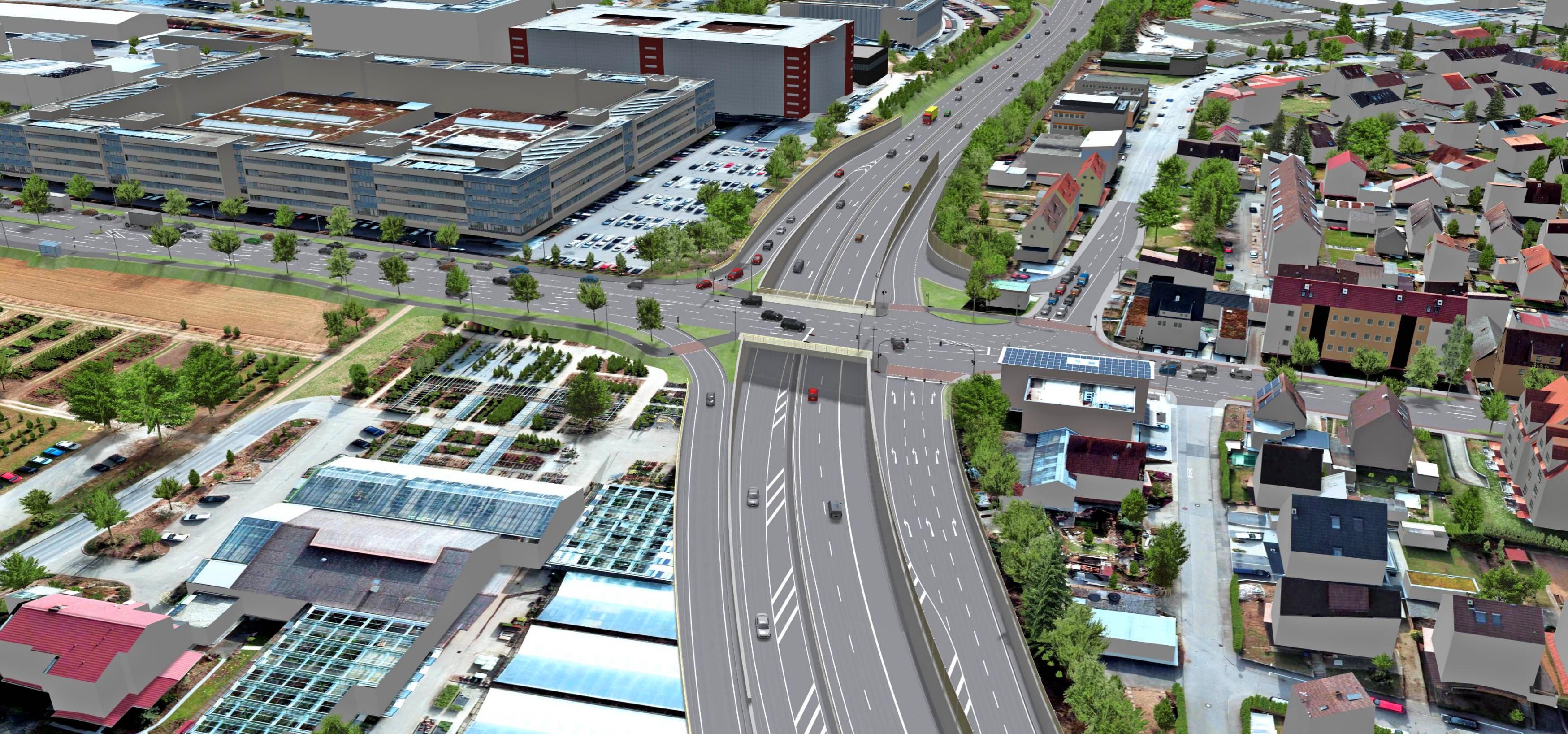 So könnte der geplante Anschluss von der Binswanger Straße an die B27 aussehen. Foto: Stadt Neckarsulm So könnte der geplante Anschluss von der Binswanger Straße an die B27 aussehen. Foto: Stadt Neckarsulm