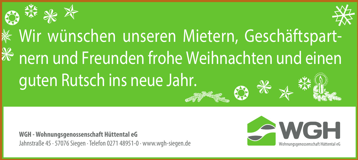 WGH - Wohnungsgenossenschaft Hüttental eG WGH - Wohnungsgenossenschaft Hüttental eG