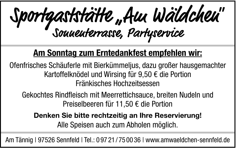 Sportgaststätte „Am Wäldchen” Sportgaststätte „Am Wäldchen”
