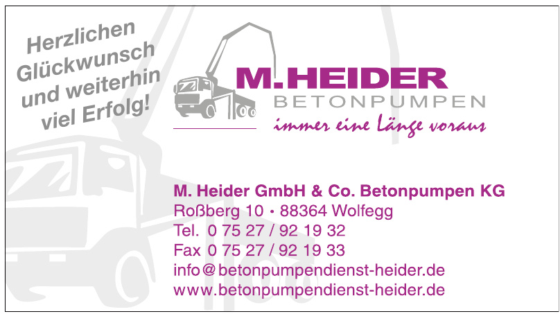 M. Heider GmbH & Co. Betonpumpen KG M. Heider GmbH & Co. Betonpumpen KG