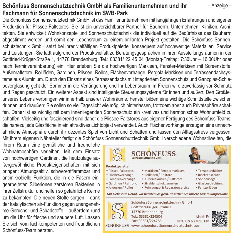 Schönfuss Sonnenschutztechnik GmbH Schönfuss Sonnenschutztechnik GmbH