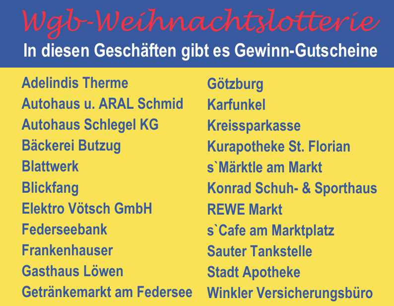 Wgb-Weihnachtslotterie Wgb-Weihnachtslotterie